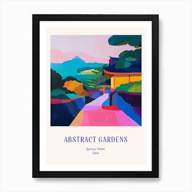 Colourful Gardens Ryoan Ji Garden Japan 5 Blue Poster Art Print