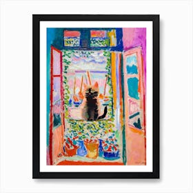 Open Window  Inspired Colour Cat Art Print