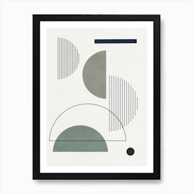 Shapes and Lines - Green 02 Art Print