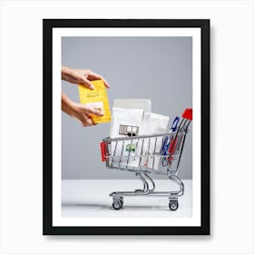 Shopping Cart Stock Videos & Royalty-Free Footage Art Print