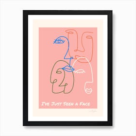 Abstract Line Faces 2 Art Print