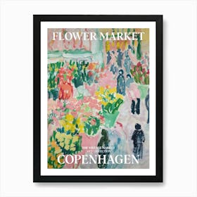 Vintage Flower Market Painting Copenhagen Art Print