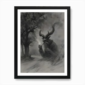 Demon In The Woods Art Print