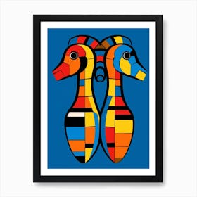 Seahorse Abstract Pop Art 2 Art Print