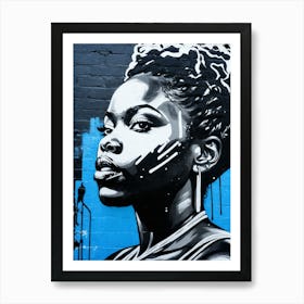 Graffiti Mural Of Beautiful Black Woman 111 Art Print