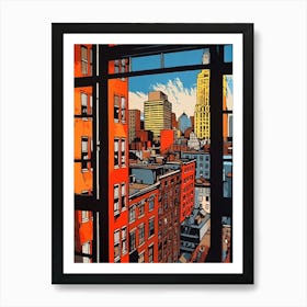 A Window View Of New York In The Style Of Pop Art 2 Art Print