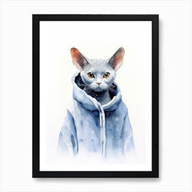 Russian Blue Cat As A Jedi 3 Art Print