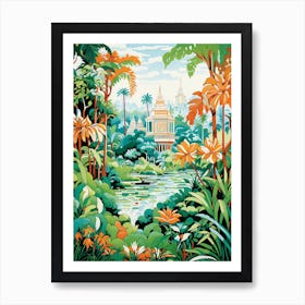 Royal Botanical Gardens Kandy Sri Lanka Modern Illustration 1 Art Print