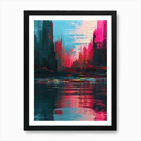 Abstract Cityscape | Pixel Art Series 2 Art Print