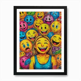 Smiley Faces Art Print