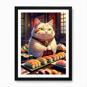 Japanese Cat Art Print