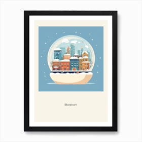 Boston Usa 1 Snowglobe Poster Art Print