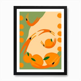 Orange Swirling Art Print