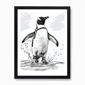 Emperor Penguin Jumping Out Of Water 1 Art Print