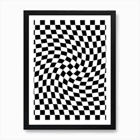 Checkerboard Black And White Twist Art Print