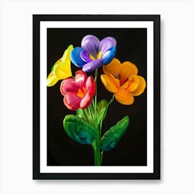 Bright Inflatable Flowers Wild Pansy 4 Art Print