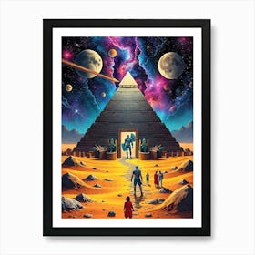 Phantasy Planet With Pyramid Art Print