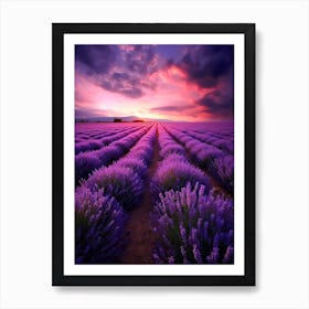Lavender Field At Sunset 4 Art Print