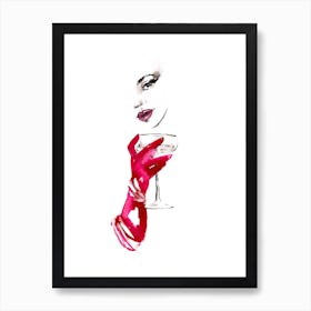 Lady Drinking Art Print