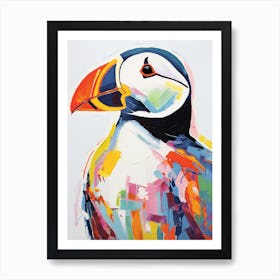 Colourful Bird Painting Puffin 2 Art Print