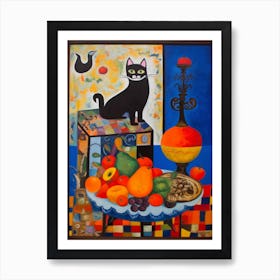 Stock With A Cat 3 Surreal Joan Miro Style  Art Print