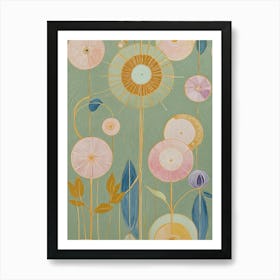 Abstract Flowers In Pastel Art Print