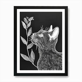 European Shorthair Cat Minimalist Illustration 4 Art Print