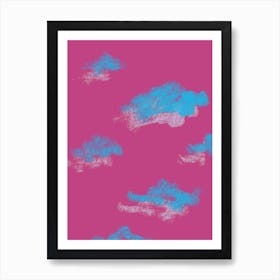 Clouds On A Pink Background Art Print