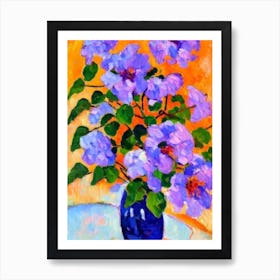 Jacaranda Floral Abstract Block Colour 1 Flower Art Print