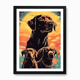 Dog Poster Kitsch 2 Art Print