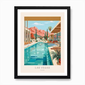 Las Vegas Nevada 2 Midcentury Modern Pool Poster Art Print