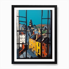 Window View Of Edinburgh Scotland In The Style Of Pop Art 2 Art Print