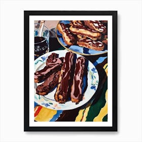 Chocolate Eclairs Painting 4 Art Print