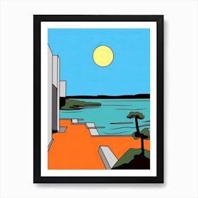 Minimal Design Style Of Playa Del Carmen, Mexico 3 Art Print