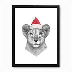 Christmas Prince Lion Art Print