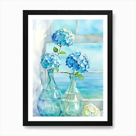 Blue Hydrangeas Art Print