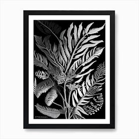 Fire Fern Linocut Art Print