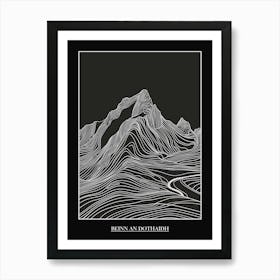 Beinn An Dothaidh Line Drawing 3 Poster Art Print