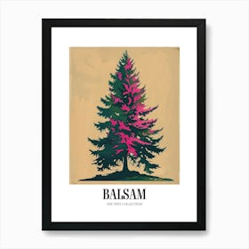 Balsam Tree Colourful Illustration 4 Poster Art Print