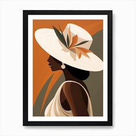 Woman In White Hat 3 Art Print