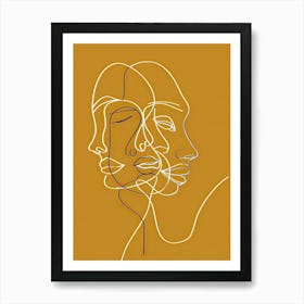 Simplicity Lines Woman Abstract In Yellow 2 Art Print