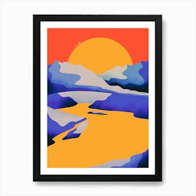 The Yellow Sun Lake Art Print