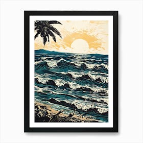 Sunset At The Beach 7 Art Print