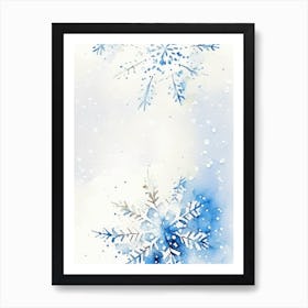 Snowflakes On A Field, Snowflakes, Minimalist Watercolour 2 Art Print