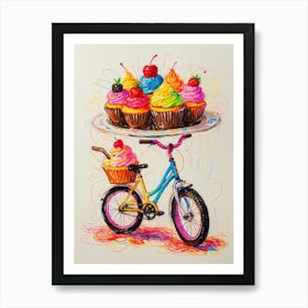 Cupcakes On A Bicycle Art Print