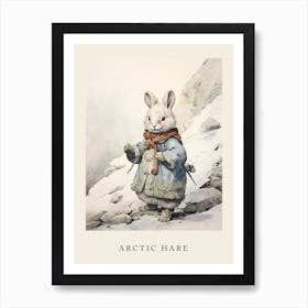 Beatrix Potter Inspired  Animal Watercolour Arctic Hare 1 Poster