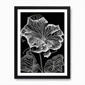 Nasturtium Leaf Linocut 2 Art Print