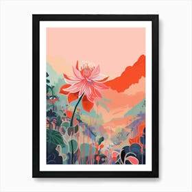 Boho Wildflower Painting Columbine 2 Art Print