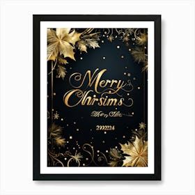 A Sophisticated Calligraphic Rendering Of A Merry Christmas 2024 Greeting The Elegant Letters Of (4) Art Print