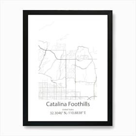 Catalina Foothills,United States Minimalist Map Art Print